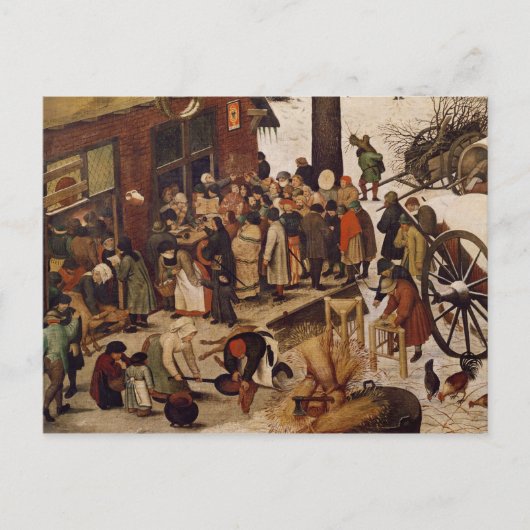 De volkstelling in Bethlehem, detail van de volkst Briefkaart (Voorkant)