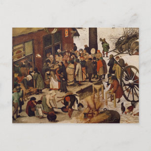 De volkstelling in Bethlehem, detail van de volkst Briefkaart