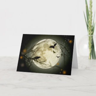 De Volle maan van Halloween Kaart