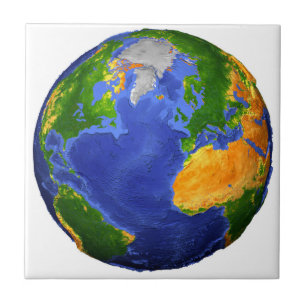 De volledige aarde toont topografische gegevens. tegeltje