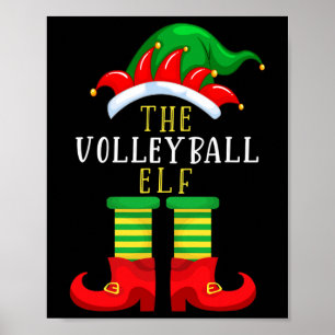 De volleyball Elf-kerstfamilie komt overeen Poster