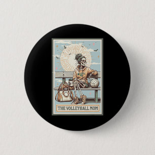 De Volleyll Mom Skeleton Tarot Kaart Game Day Moth Ronde Button 5,7 Cm