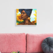 De vonk in haar oogstgestrekte canvas afdruk (Insitu (Woonkamer))