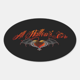 De Vooravond van al Hallow Ovale Sticker
