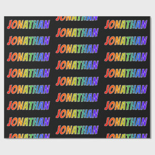 De voornaam "JONATHAN" van de regenboog; Pret & Cadeaupapier