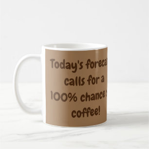 De voorspelling van vandaag roept op tot een 100% koffiemok
