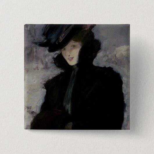 De voorste munt vierkante button 5,1 cm (Voorkant)