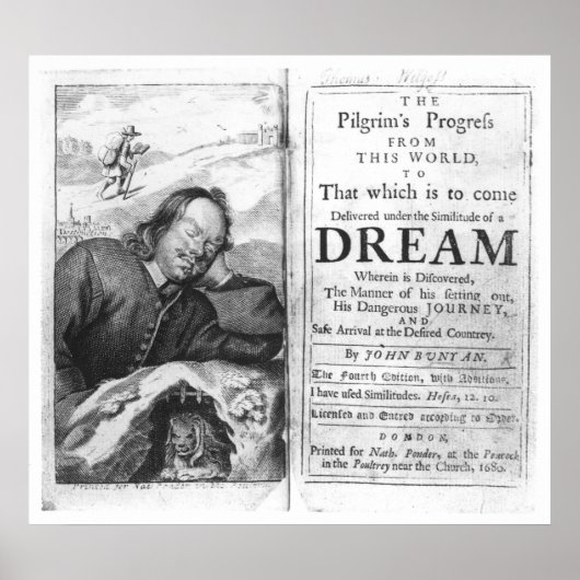 De vooruitgang van de pelgrim" poster (Voorkant)