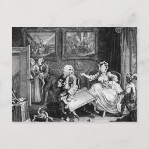 De vooruitgang van Harlot, bord II, Quarrels Briefkaart