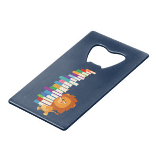 De Voracious Reader (Cute Cartoon Lion) Kredietkaart Flessenopener