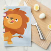 De Voracious Reader (Cute Cartoon Lion) Theedoek (Quarter Fold)