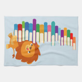 De Voracious Reader (Cute Cartoon Lion) Theedoek (Horizontaal)