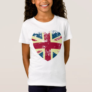 De vorm van het hart van de vlag van de Unie T-shirt