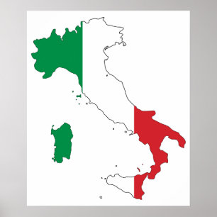 De vorm van Italië Poster