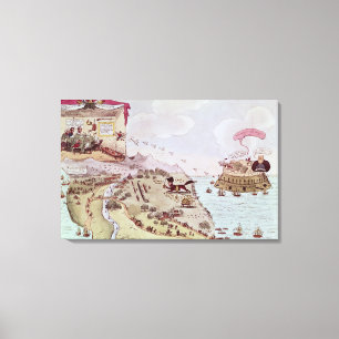 de vos en de gans; of Boney Broke Loose Canvas Afdruk