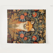 De vos en rode bloemen art nouveau stijl wandkleed (Voorkant (horizontaal))