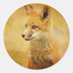 De vos in het hout ronde sticker