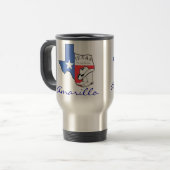 De Voyage Amarillo Texas State Map avec étoile, Bottes, Mug (Devant gauche)