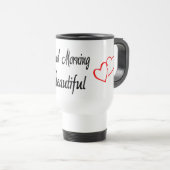 De Voyage Belle Matin Rouge Coeur Aimer Mug (Devant droit)