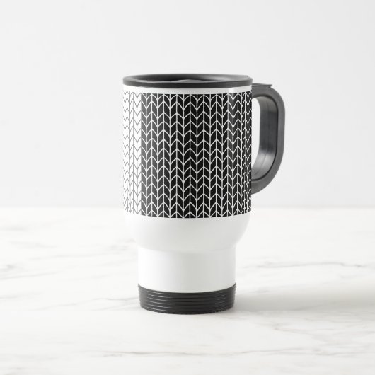 De Voyage BLANC ET NOIR KNIT Travel Mug (Devant droit)