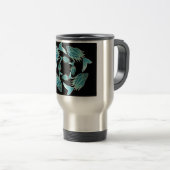 De Voyage Bleu Poisson Cerclant Mug (Devant droit)