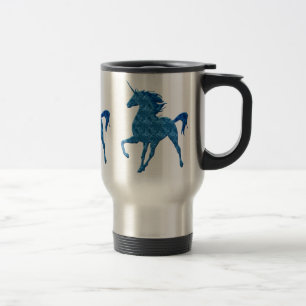 De Voyage Blue Fire Unicorn Travel Mug