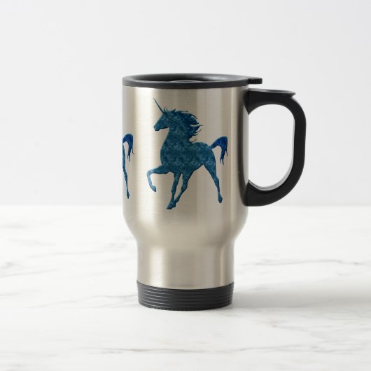 De Voyage Blue Fire Unicorn Travel Mug (Droit)