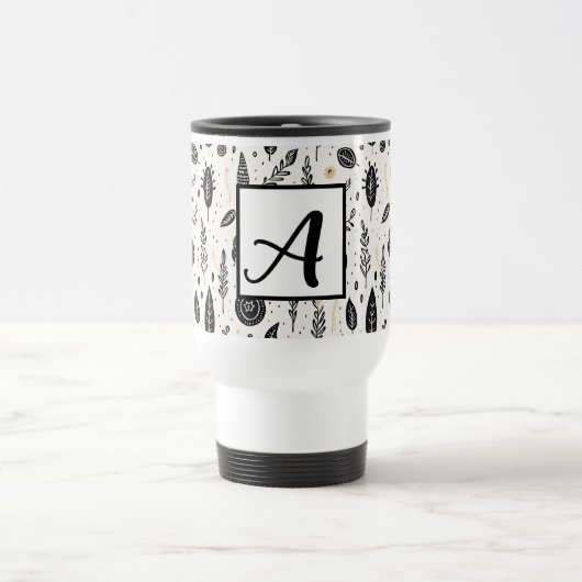 De Voyage Boho Basic Black and White Travel Mug (Centre)