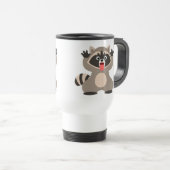 De Voyage Cartoon Raccoon Commuter Mug (Devant droit)