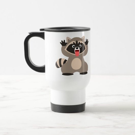De Voyage Cartoon Raccoon Commuter Mug (Gauche)