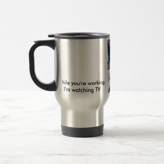 De Voyage Chat langue télévoyage mug drôle (Gauche)