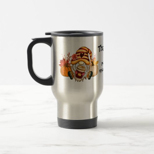 De Voyage Chute Citrouille épice Gnome Mug (Gauche)