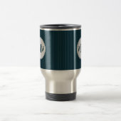 De Voyage Cobalt Pinstripe Monogramme Mug (Centre)