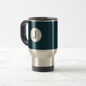 De Voyage Cobalt Pinstripe monogramme simple Mug (Devant gauche)