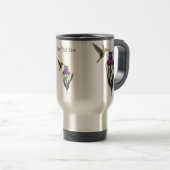 De Voyage Colibri Iris Flower Travel Mug (Devant droit)