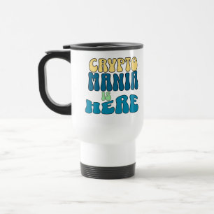 De Voyage Crypto Mania Retro Blue Travel Mug