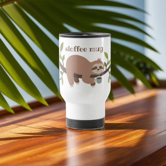 De Voyage Custom Funny Cartoon Sloth Travel Mug