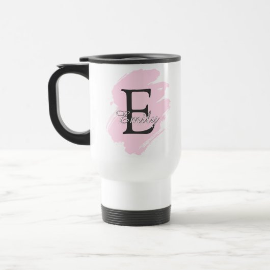 De Voyage Customizable Monogram Travel Mug with Color Accent (Gauche)
