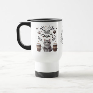 De Voyage Cute Cat Café Travel Mug - Latte Love & Paw Prin