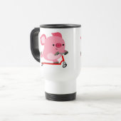 De Voyage Cute Scooter-équitation Cartoon Pig Commuter Mug (Devant gauche)