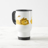 De Voyage Cute Stretting Cartoon Lion Commuter Mug (Devant gauche)