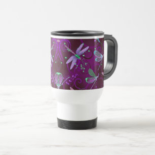 De Voyage Dragonflies Purple Dreams Travel Mug