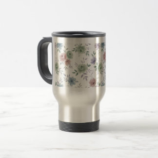 De Voyage Élégant Mug Floral – Personnalisation en Option