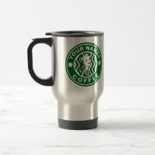 De Voyage Emblème Vert Personnalisé Logo Café Boutique Mug