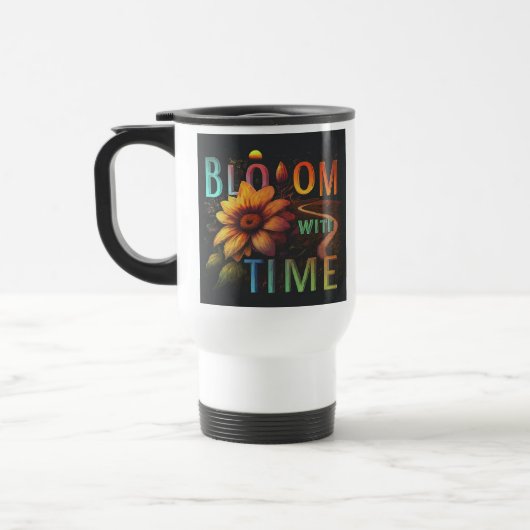 De Voyage "Fleur avec le temps" Travel Coffee Mug (Gauche)