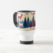 De Voyage Folk-Art Reindeer Pattern Mug (Devant gauche)