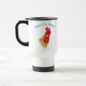 De Voyage Funny Travel Mug Surprised Rooster - Custom Text (Gauche)