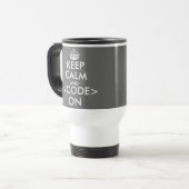 De Voyage Gardez votre calme et continuez à coder sur un mug (Devant gauche)