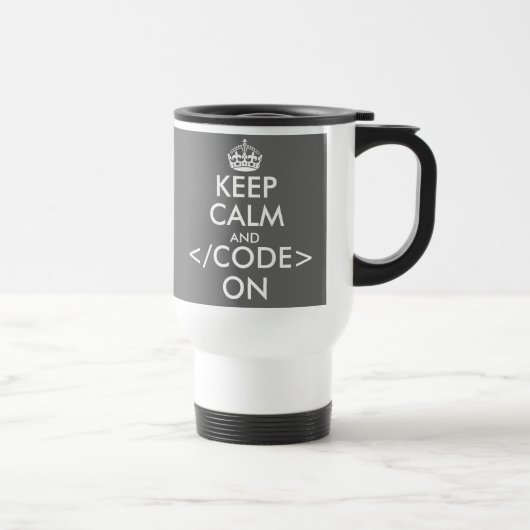 De Voyage Gardez votre calme et continuez à coder sur un mug (Droite)