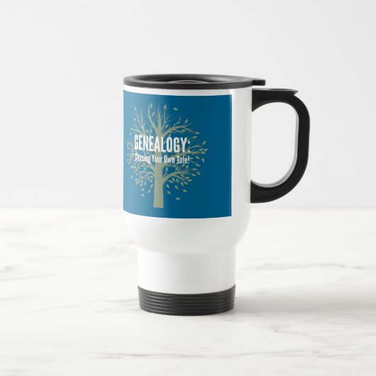 De Voyage Généalogie Tourisme Mug (bleu) (Droite)